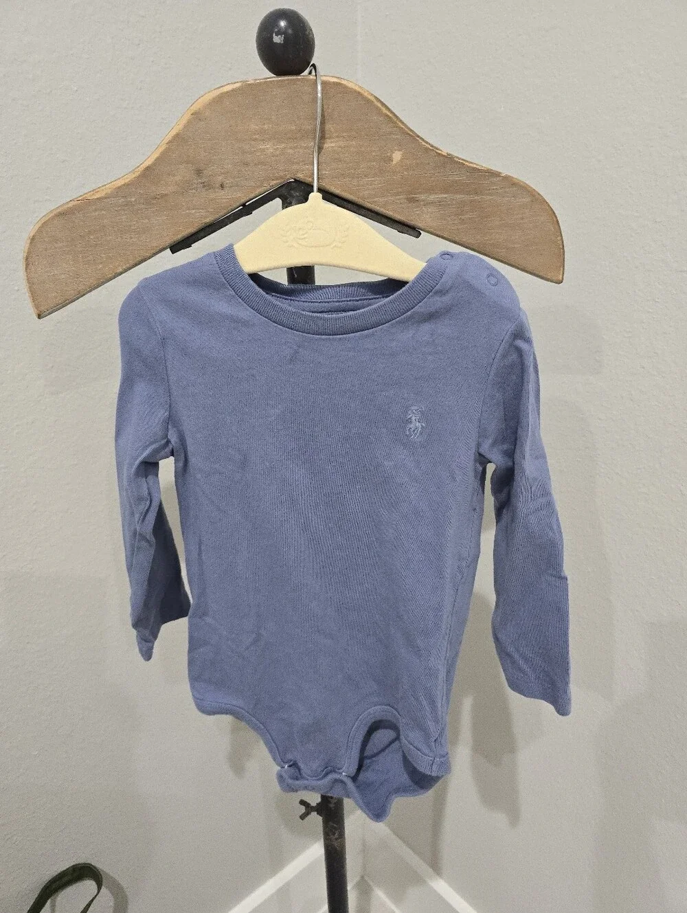 Ralph Lauren Long-Sleeve Green and Blue Baby Bodysuit Set 2 Set